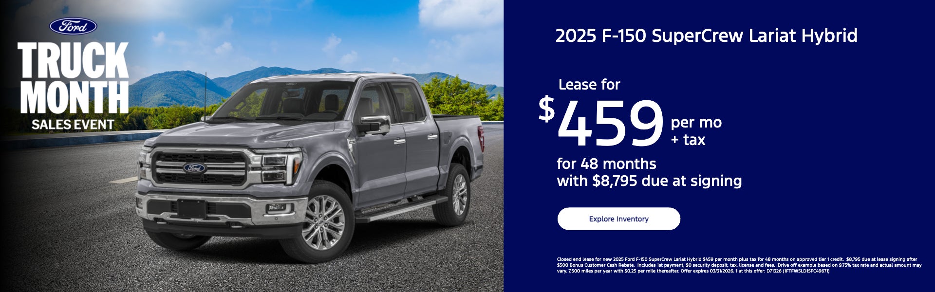 Lease for $459 per mo + tax for 48 months with $8,795