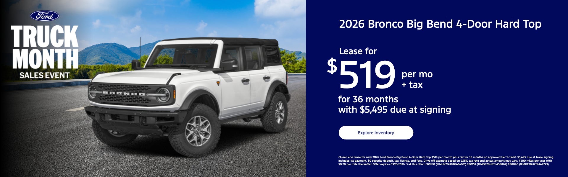 Lease for $519 per mo + tax for 36 months with $5,495 