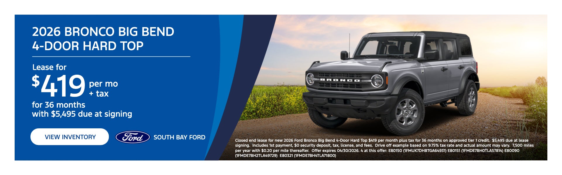 2026 bronco big bend